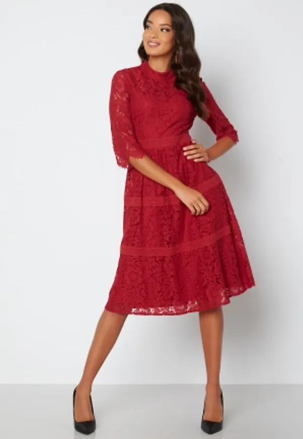 Happy Holly Madison lace dress Red 50