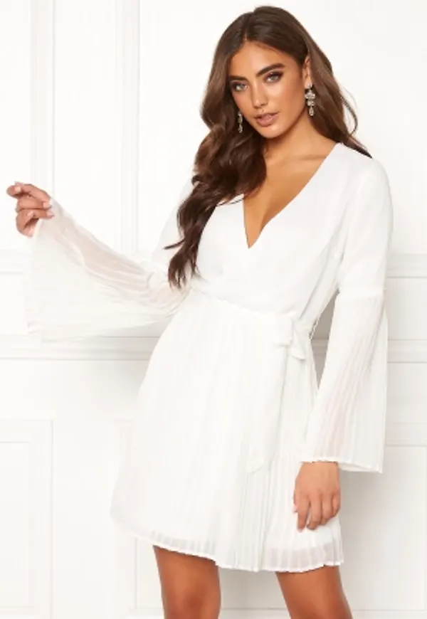 BUBBLEROOM Paulinn pleated dress White 34