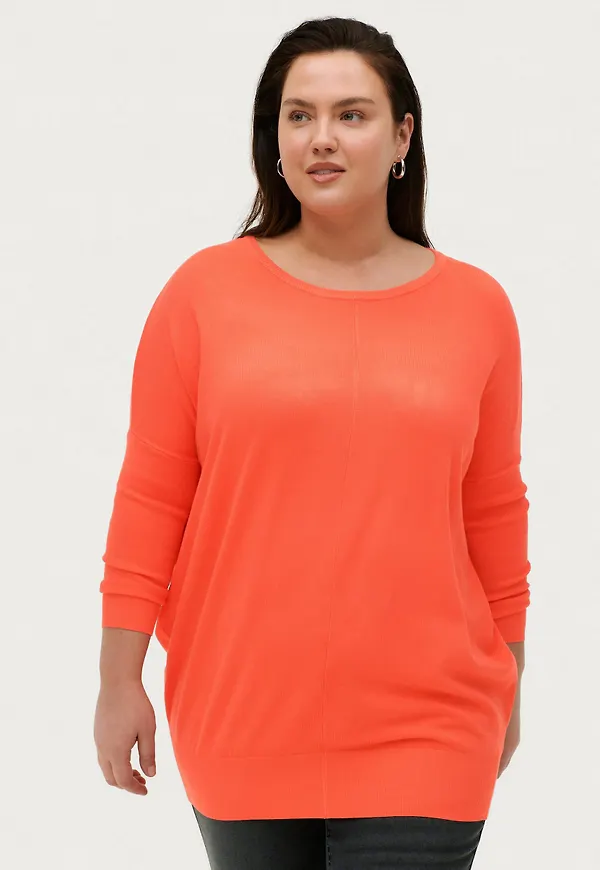 Zizzi - Tunika mCarrie LS Knit Tunic - Rosa