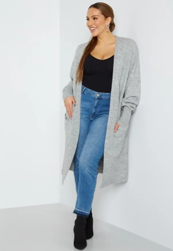 Happy Holly Irma knitted cardigan Grey melange 40/42