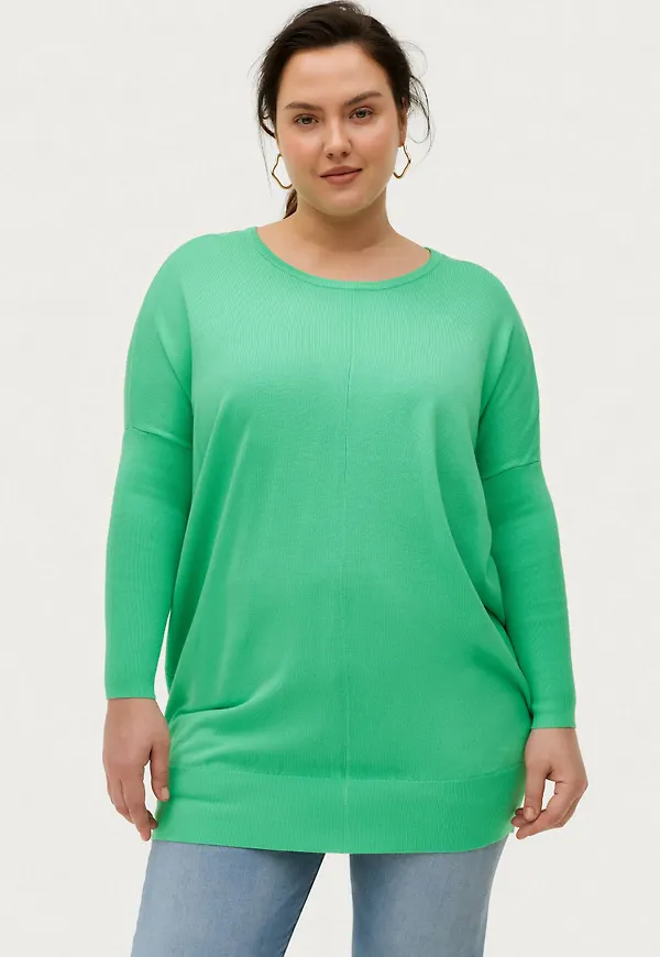 Zizzi - Tunika mCarrie LS Knit Tunic - Grön