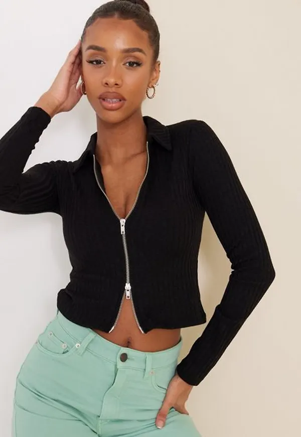 NLY Trend Double Zip Top Långärmade toppar