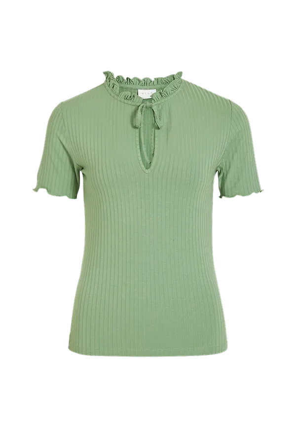 Vila - Topp viAthalia S/S Tie Top - Grön