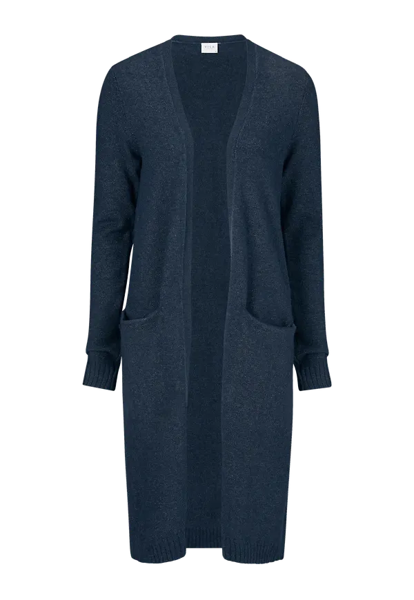 Vila - Cardigan viRil L/S Long Knit - Blå