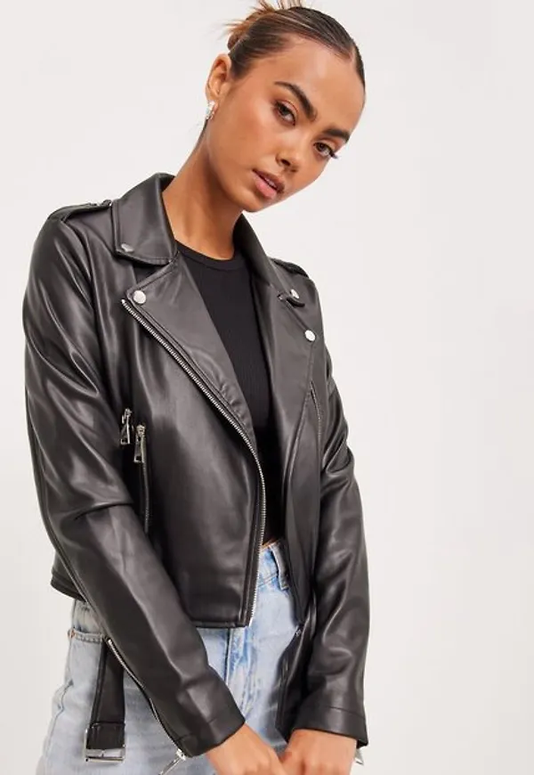 NLY Trend Classic PU Biker Jacket Skinnjackor
