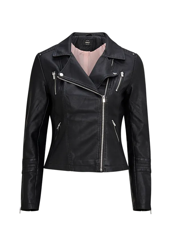 Only - Bikerjacka onlGemma Faux Leather Biker - Svart