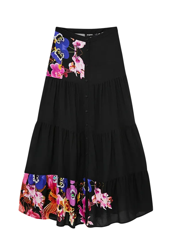 Desigual - Maxikjol Fal_Le Mans - Svart
