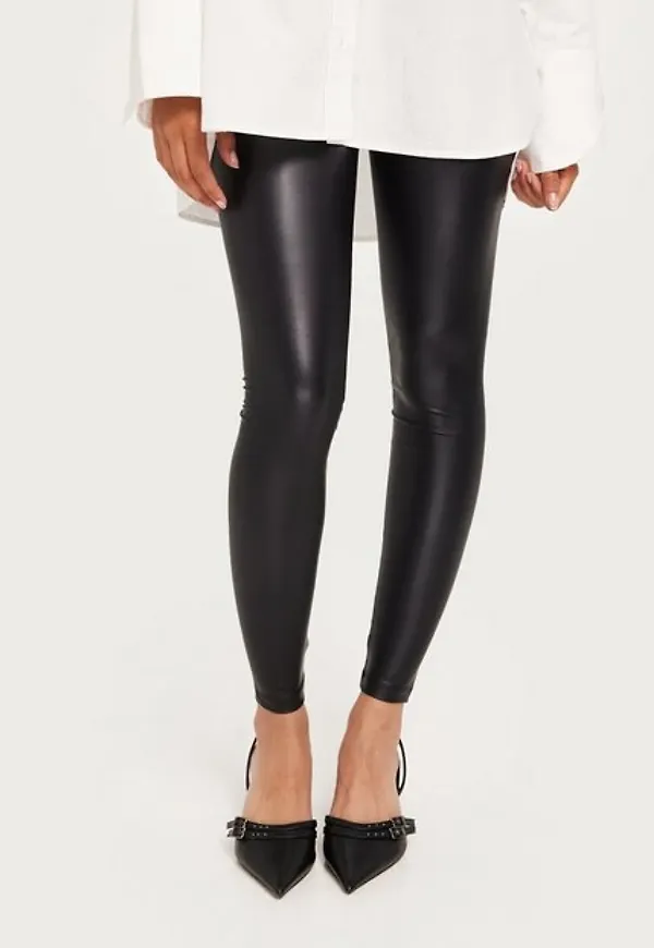 Pieces Pcnew Shiny Leggings Noos Byxor Svart