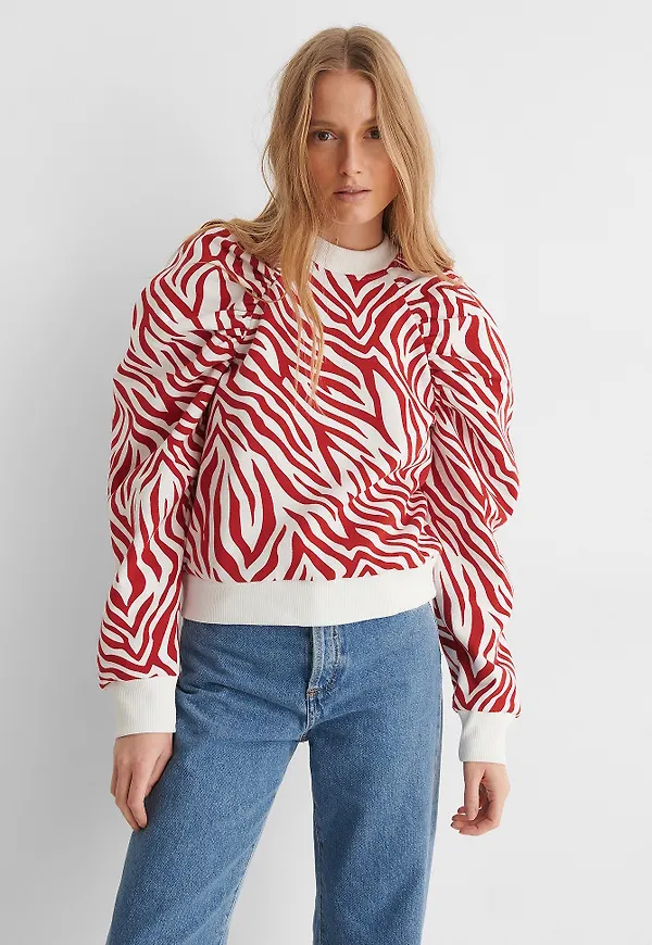 Lizzy x NA-KD Sweater Med Raglanärm - Multicolor
