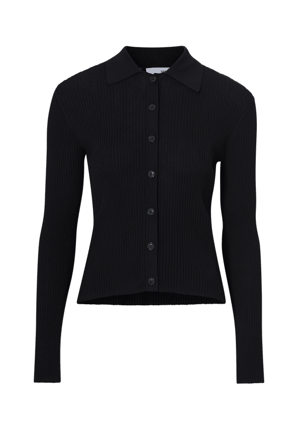 Selected FEMME - Cardigan slfAlly LS Knit Cardigan Poloneck - Svart