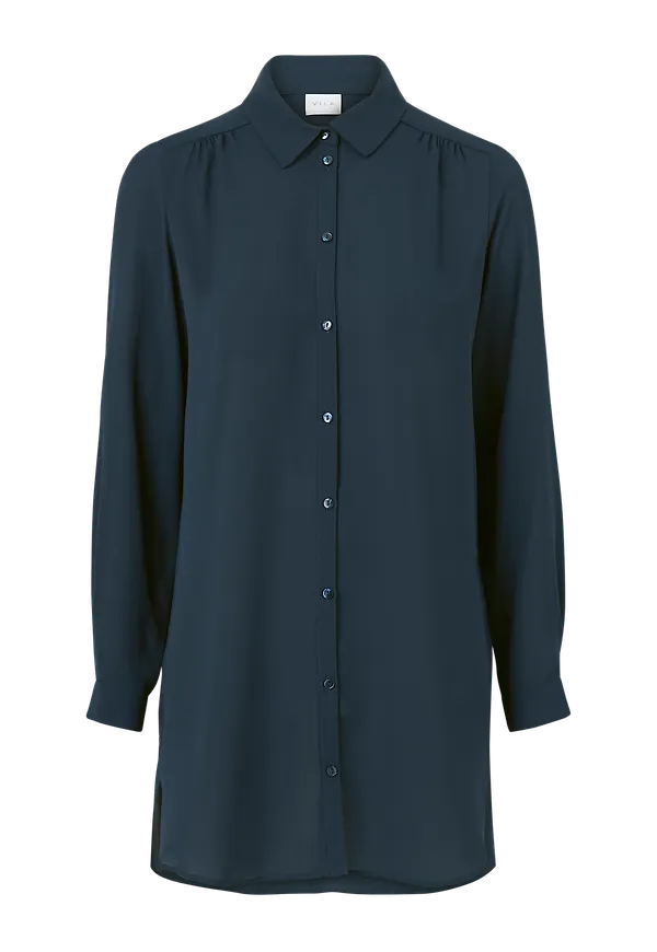 Vila - Tunika vilucy Button L/S Tunic - Blå