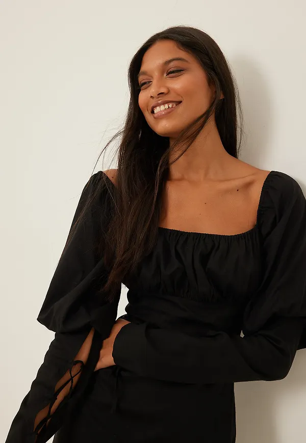 NA-KD Trend Linneklänning - Black