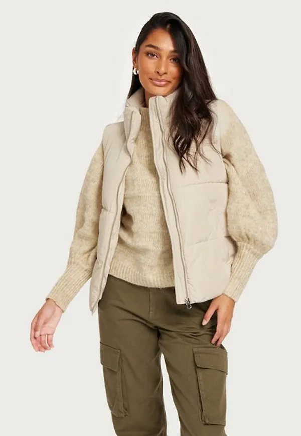 Jacqueline de Yong Jdynewerica Short Waistcoat Otw Noo Västar Moonbeam Silver Zipper