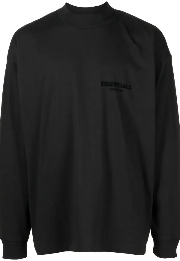 FEAR OF GOD ESSENTIALS långärmad t-shirt med logotyp - Svart