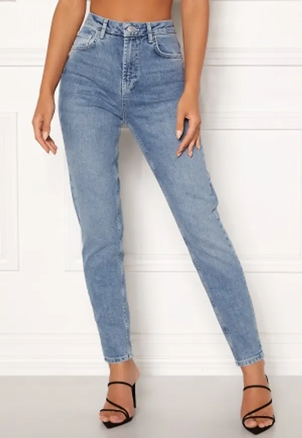 Pieces Leah Mom HW Ankle Jeans Light Blue Denim S