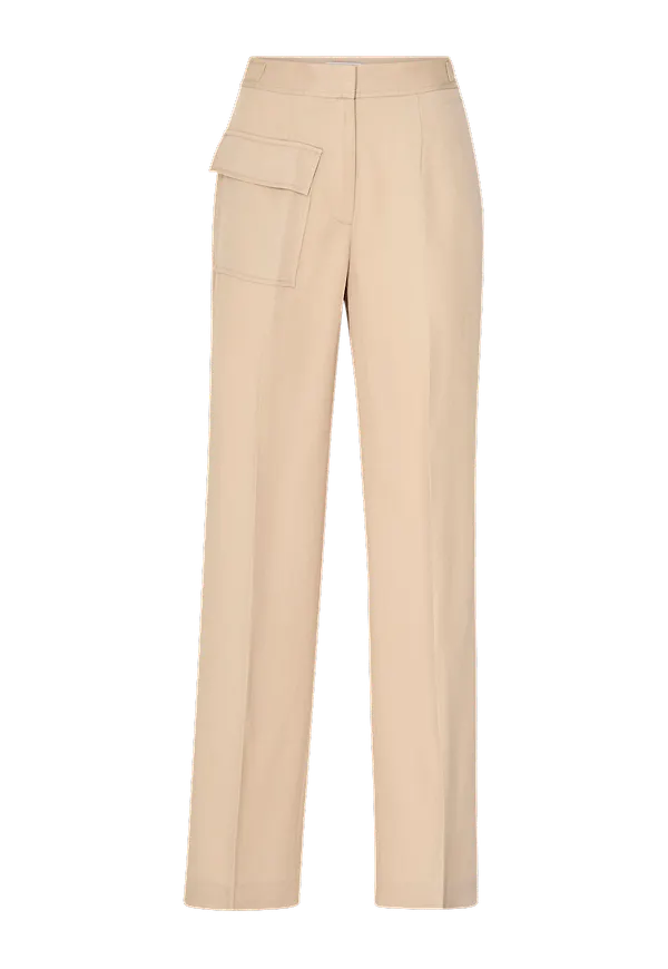 Calvin Klein - Byxor Utility Tencel Wide Leg Pant - Beige