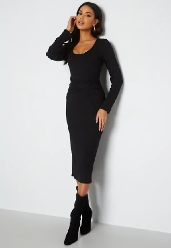 Happy Holly Ziva twisted midi dress Black 36/38