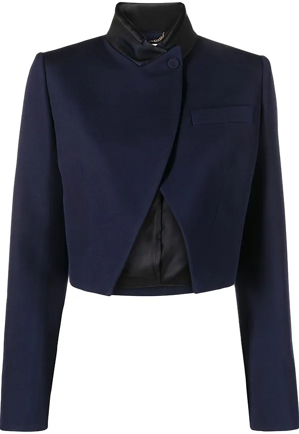 Fendi asymmetrisk kort blazer - Blå