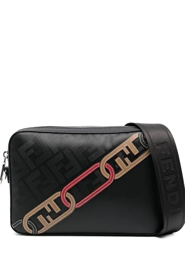 Fendi axelväska med monogram - Svart