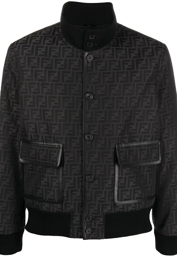 Fendi bomberjacka med monogram - Svart