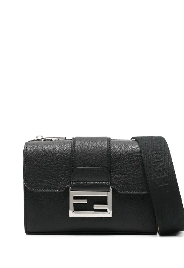 FENDI Double Baguette axelremsväska - Svart
