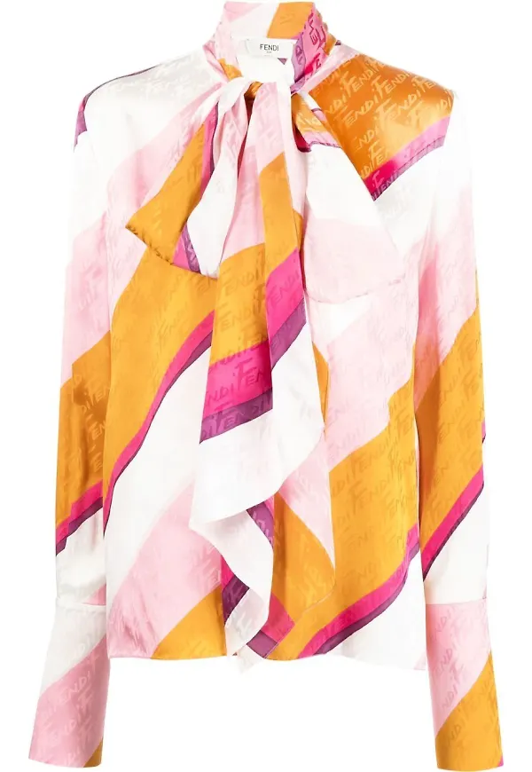 Fendi Fendi Brusch randig blus - Rosa