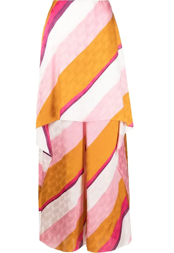 Fendi Fendi Brusch randiga byxor med lagerdesign - Orange