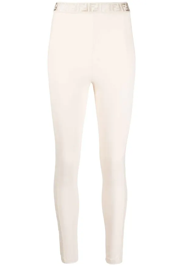 Fendi FF-logo print leggings - Neutral