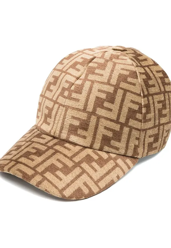 Fendi FF basebollkeps i jacquard - Brun