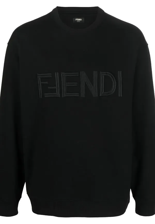 Fendi FF långärmad tröja med logotyp - Svart