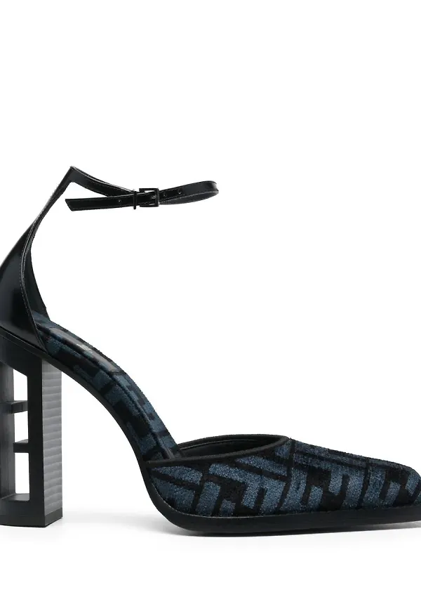 Fendi FF pumps i jacquard - Blå