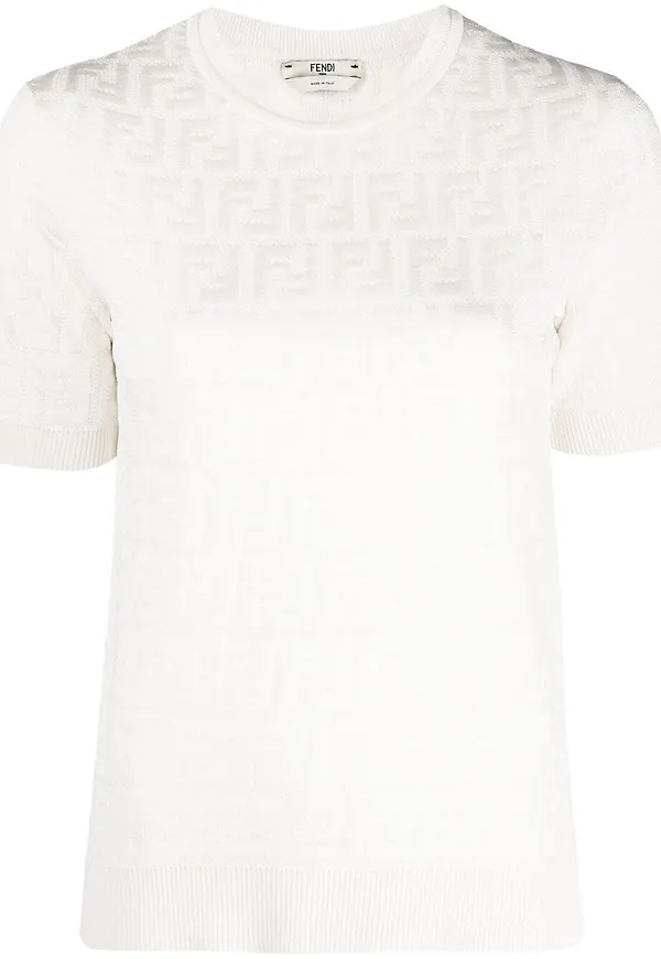 Fendi FF stickad topp - Neutral