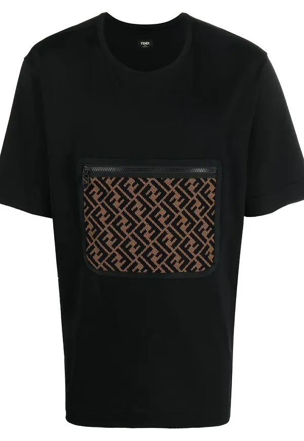 Fendi FF t-shirt med ficka - Svart