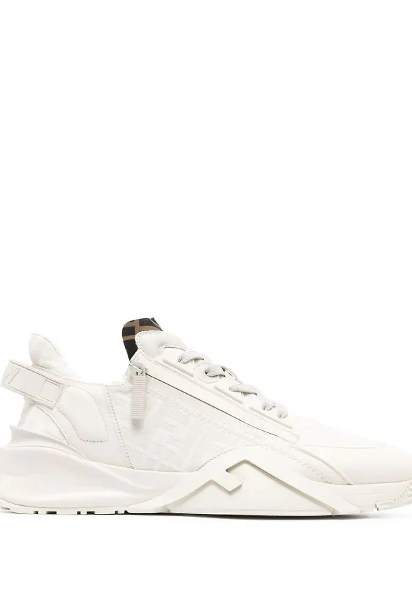 Fendi Flow låga lädersneakers - Neutral