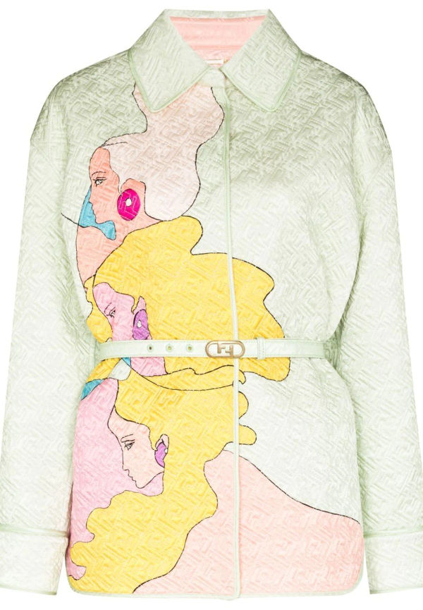 Fendi Hairdo Girls figursydd jacka - Grön