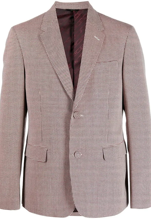 Fendi hundtandsmönstrad enkelknäppt blazer - Vit