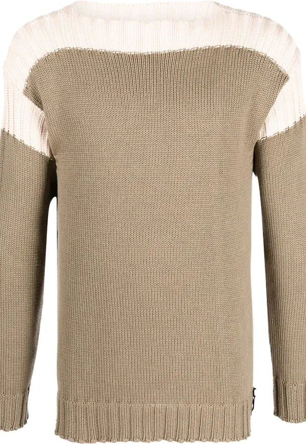Fendi intarsiastickad tröja - Brun