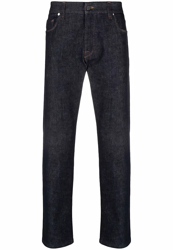 Fendi jeans med upphöjd logotyp - Blå
