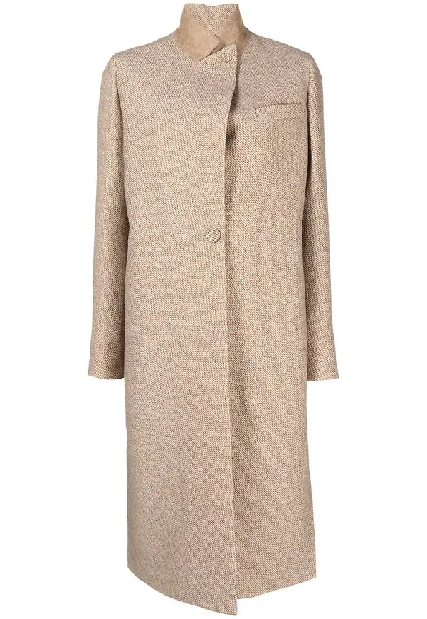 Fendi kappa med ståkrage - Brun