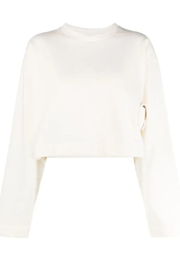 Fendi kort sweatshirt med rundad hals - Neutral