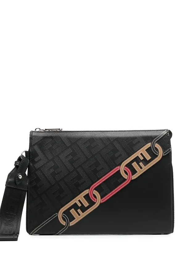 Fendi kuvertväska med monogram - Svart