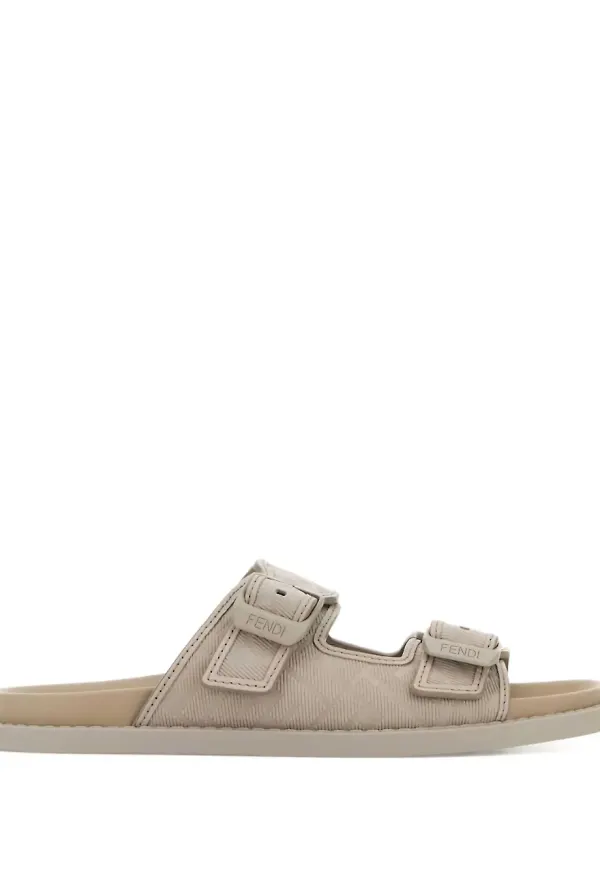 FENDI lädersandaler med viklock - Neutral
