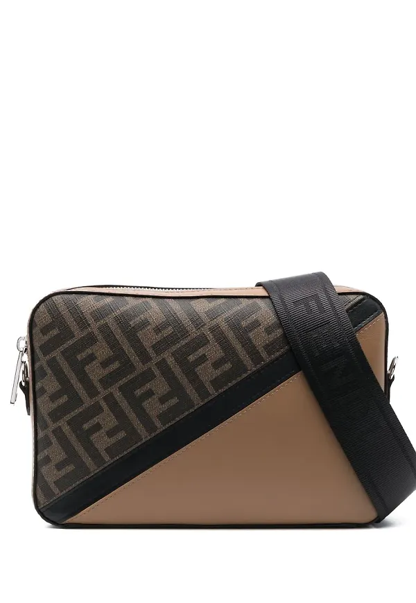 Fendi logotypmönstrad axelremsväska - Brun
