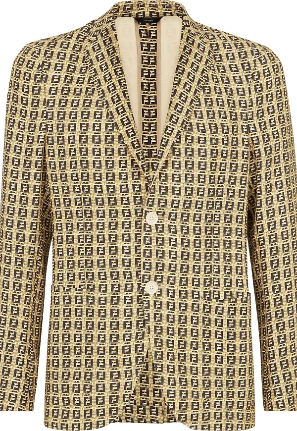Fendi logotypmönstrad blazer - Neutral