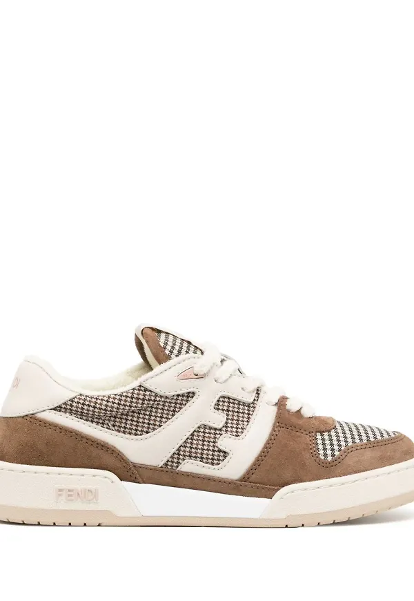 Fendi Match hundtandsmönstrade sneakers - Brun