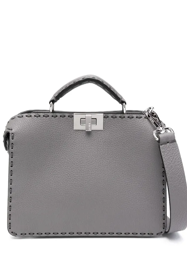 FENDI Peekaboo ISeeU axelväska - Grå