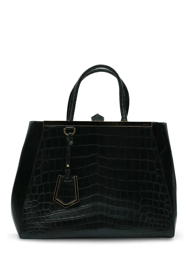 Fendi Pre-Owned 2Jours krokodilpräglad totebag - Svart