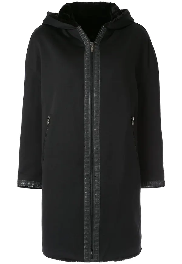 Fendi Pre-Owned kappa med huva och dragkedja - Svart