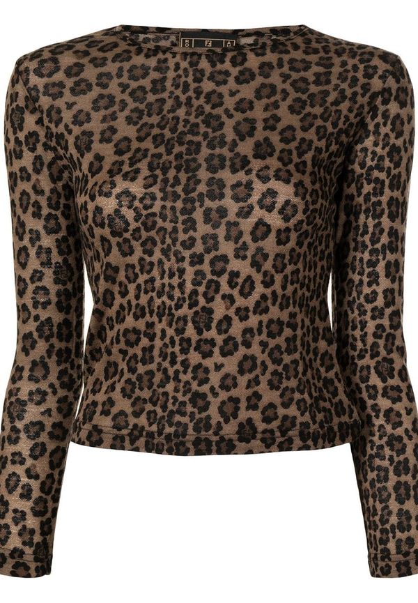 Fendi Pre-Owned leopardmönstrad tröja från 1990-talet - Brun