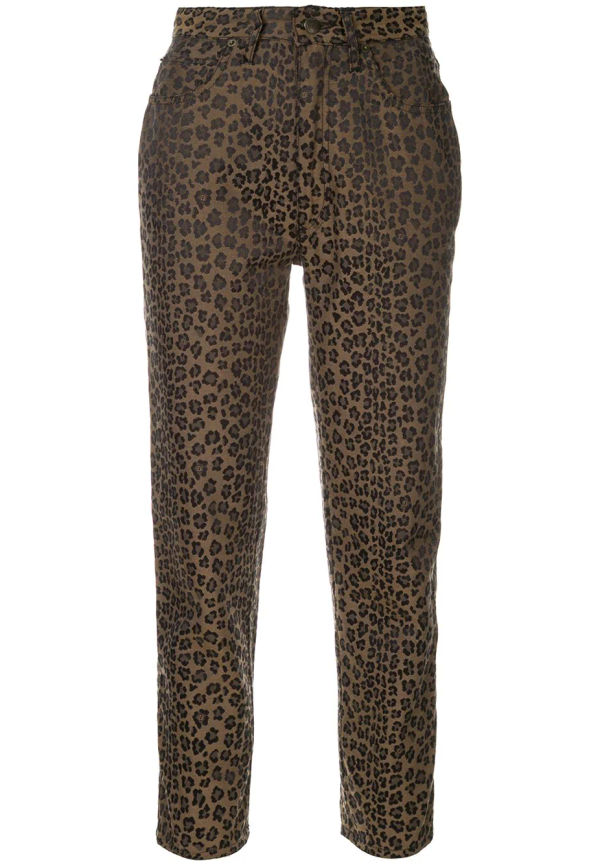 Fendi Pre-Owned leopardmönstrade långa byxor - Brun